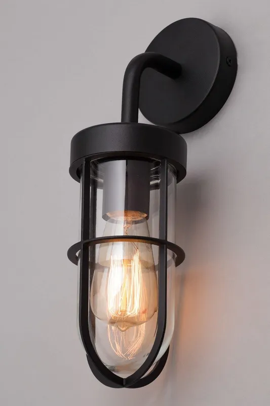 Bhs Lighting Harris Outdoor Wall Light in Black - Black