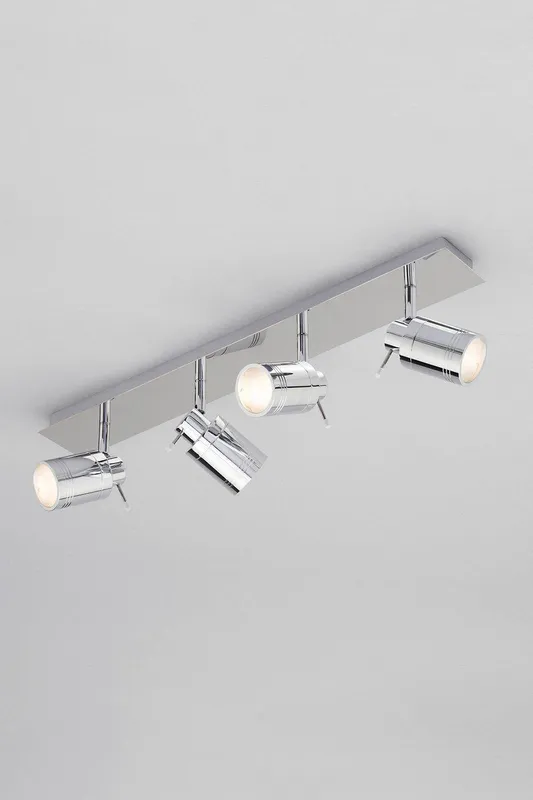 Bhs Lighting Hector Bar Spotlight Ceiling Light in Metallic Silver Metallic Silver