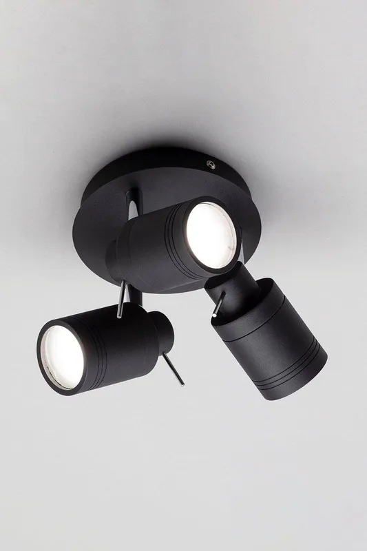 Bhs Lighting Hector Plate Spotlight Ceiling Light in Black Black