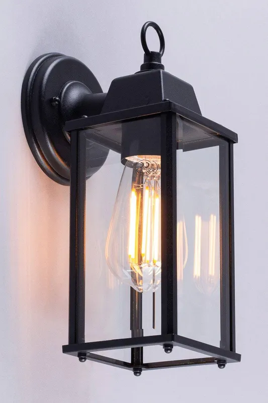 Bhs Lighting Lille Outdoor Wall Light in Black - Black