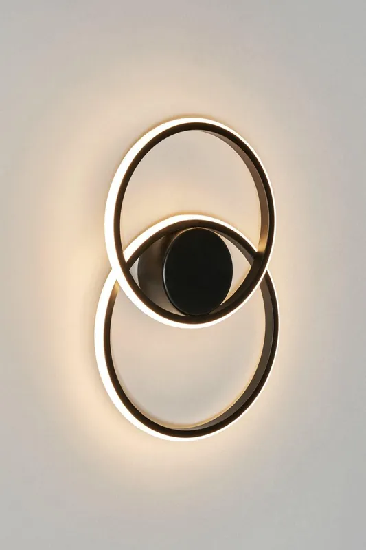 Bhs Lighting Pei Ring Wall Light in Black Black