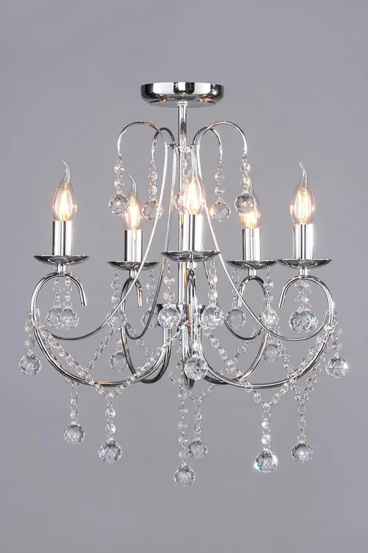 Bhs Lighting Sapparia Chandelier in Silver - Silver