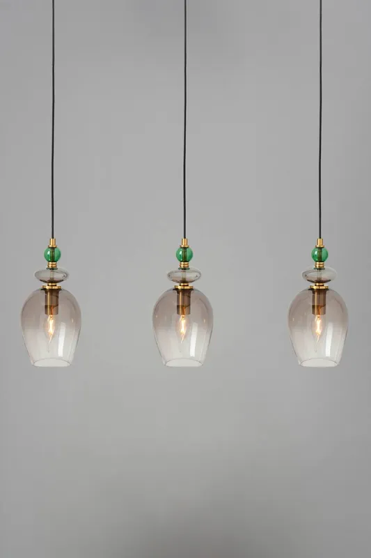 Bhs Lighting Seline Green Diner Pendant Ceiling Light in Gold - Gold