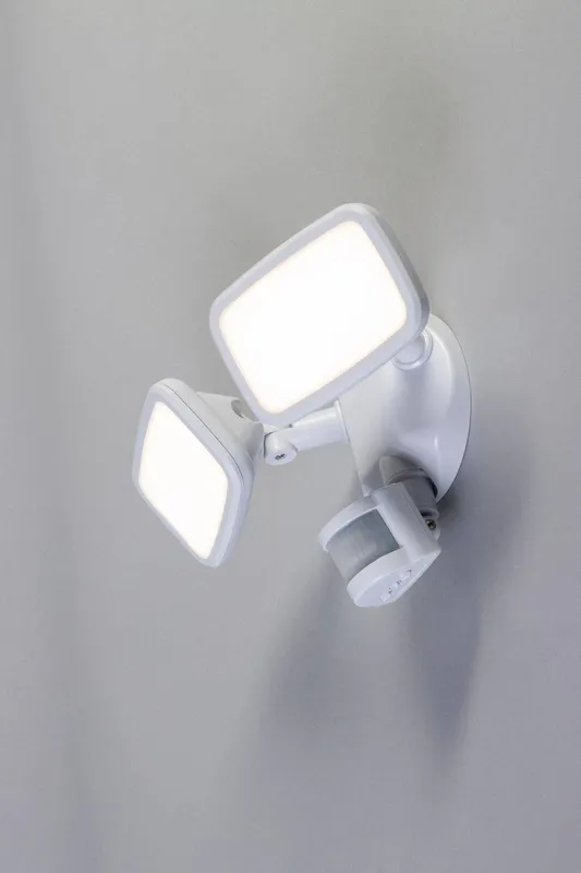 Bhs Lighting Twin Wilson Outdoor Flood Light with Sensor in White White