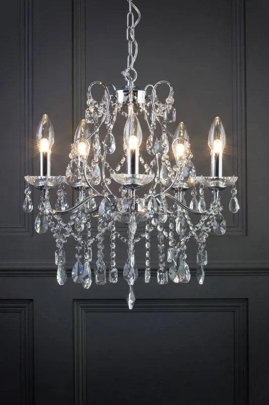 Bhs Lighting Annalee Large Chandelier in Silver - Silver