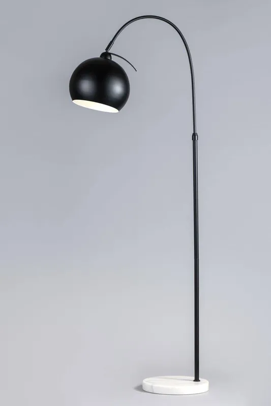 Bhs Lighting Benson Curved Floor Lamp in Black - Black