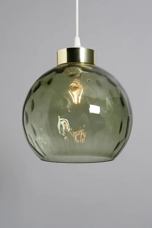 Bhs Lighting Deana Dimpled Glass Ball Easy Fit Light Shade in Green - Green