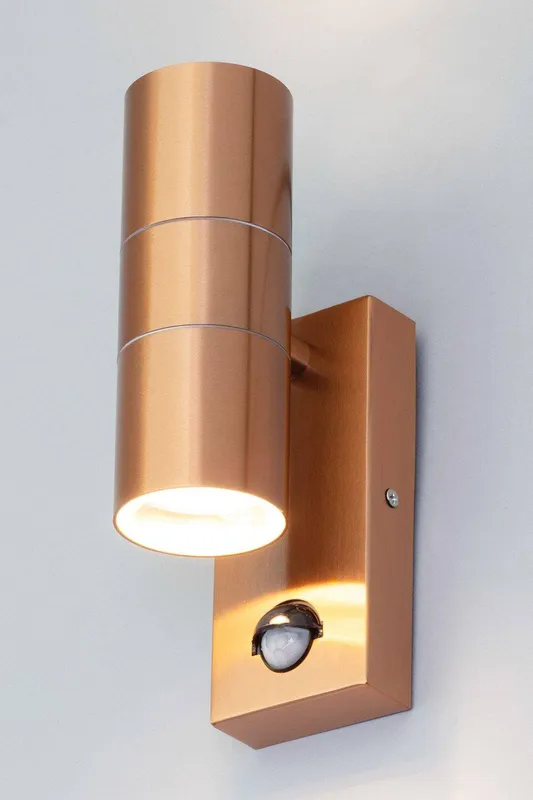 Bhs Lighting Jared Copper Outdoor Wall Light with Sensor - Copper