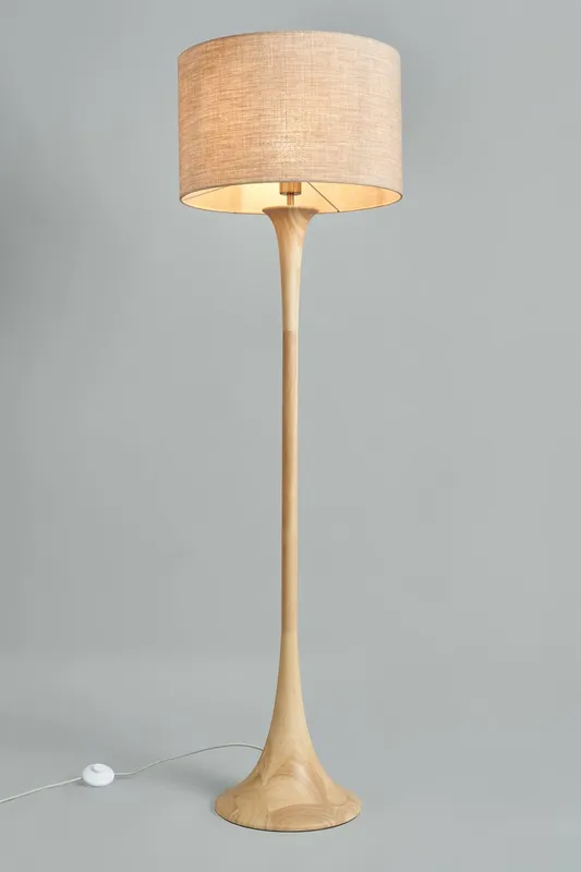 Bhs Lighting Lea Wooden Floor Lamp in Natural - Natural