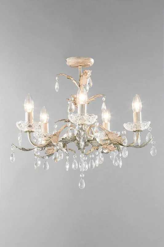 Bhs Lighting Unisex Paisley Chandelier in Cream Cream female