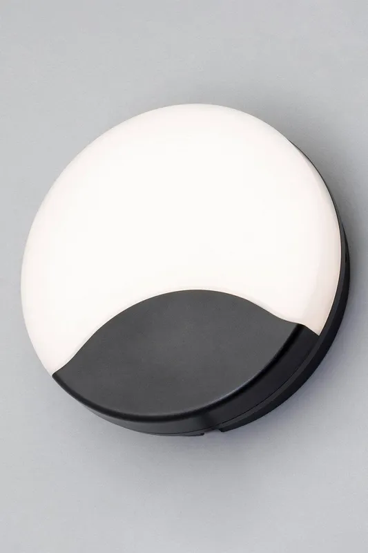 Bhs Lighting Swona Round Outdoor Wall Light in Black Black