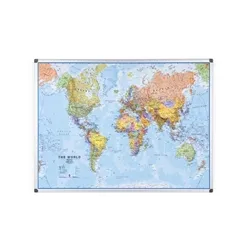Bi-Office Maya World Map Board Lacquere