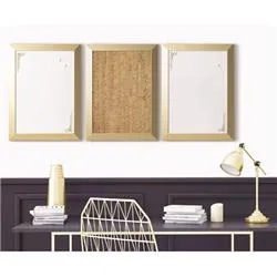 Bi-Office Personal Message Board Set Metallic Gold (3 Pack)