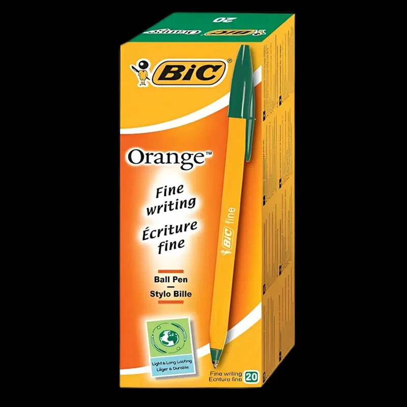 Bic Orange Fine Ballpoint Pen Green (20 Pack)