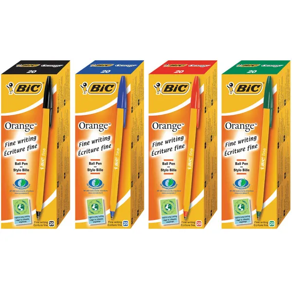 BiC Orange Fine Writing Pen Black Pack of 20