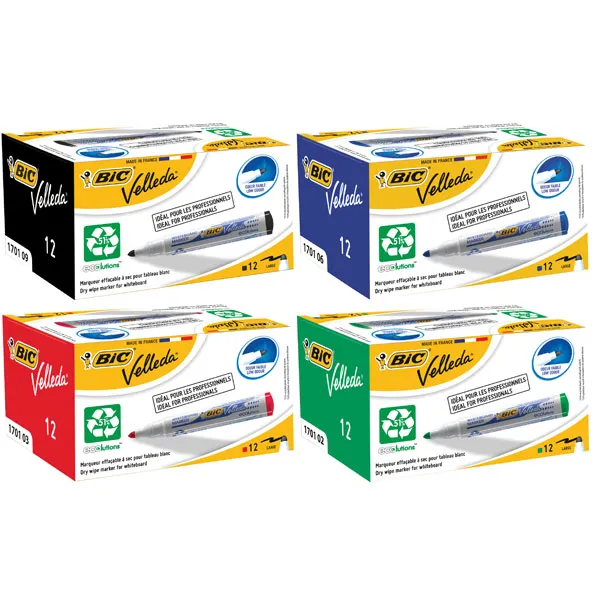 BiC Velleda 1701 White Board Marker Black (Pack of 12)