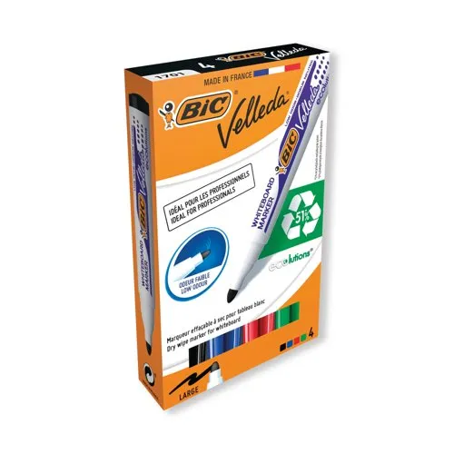 Bic Velleda 1701 Whiteboard Marker Assorted Pack of 4 904941