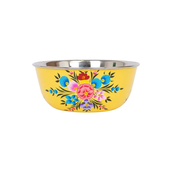 Billy Can Hand-Painted Picnic Snack Bowl - 14.5cm - Buttercup Pansy in Yellow Yellow