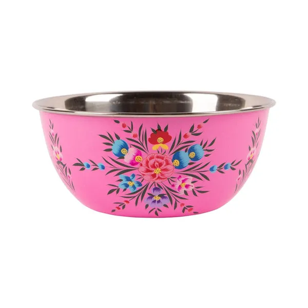BillyCan Pansy 21.5cm Stainless Steel Picnic Bowl - Raspberry