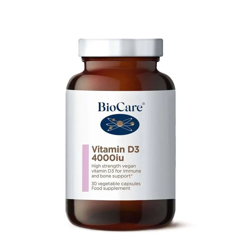 BioCare Vitamin D3 4000iu x 30 Capsules in Clear Clear