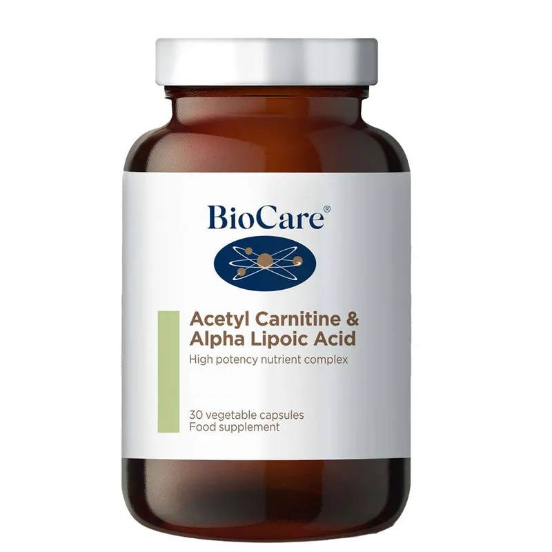 BioCare Unisex Weight Management Supplements Acetyl Carnitine & Alpha Lipoic Acid x 30 Capsules in Clear Clear female