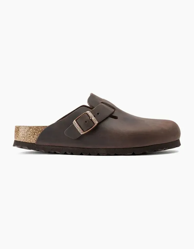 Men's Birkenstock Boston Oiled Leather Clog Habana - Brown - Size: 9
