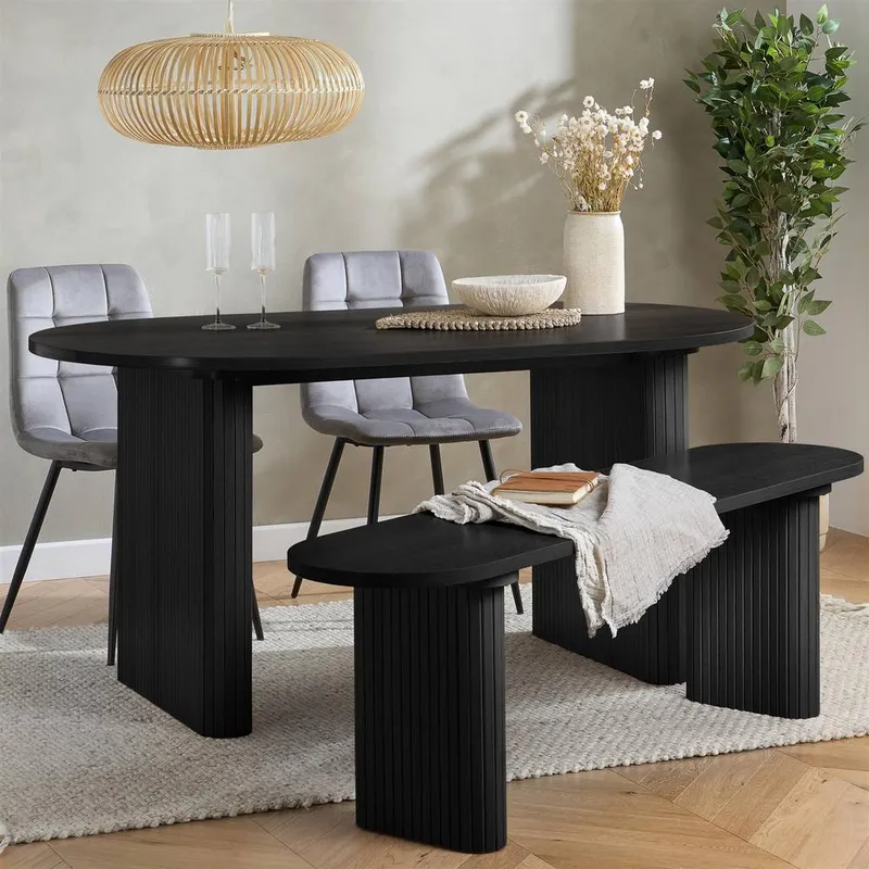 Birlea Axel Dining Bench in Black Black
