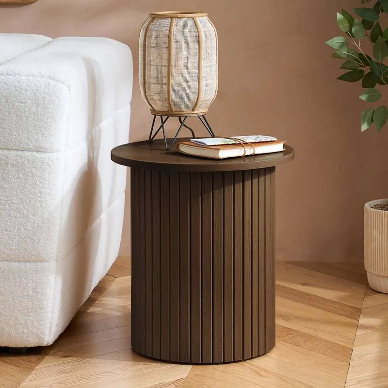 Birlea Axel Fluted Side Table Walnut - Walnut