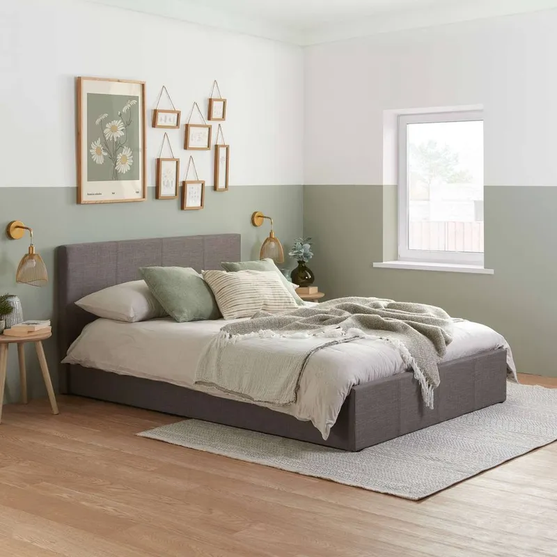 Birlea Berlin Grey Fabric Ottoman Storage Bed in Mid Grey Size: Single Mid Grey Single