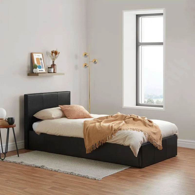 Birlea Unisex Berlin Ottoman Bed Brown Faux Leather Size: Single Brown female