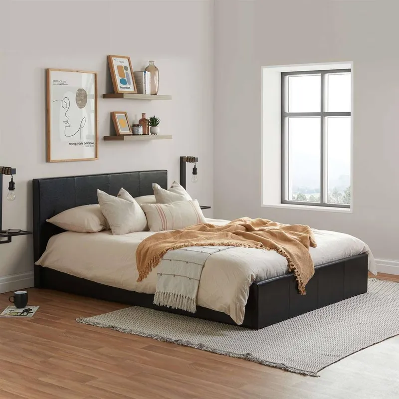 Birlea Berlin Ottoman Bed Brown Faux Leather Size: Small Double Brown Small Double