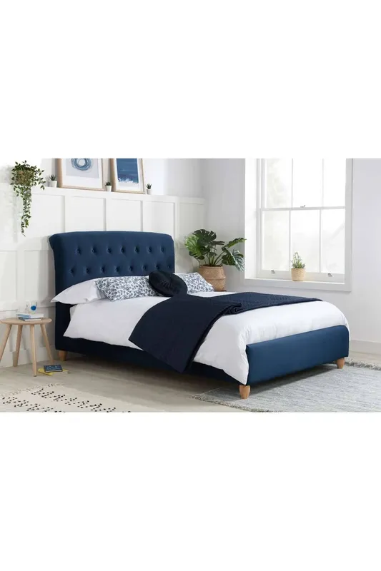 Birlea Brompton Bed in Mid Blue Size: Small Double Mid Blue Small Double