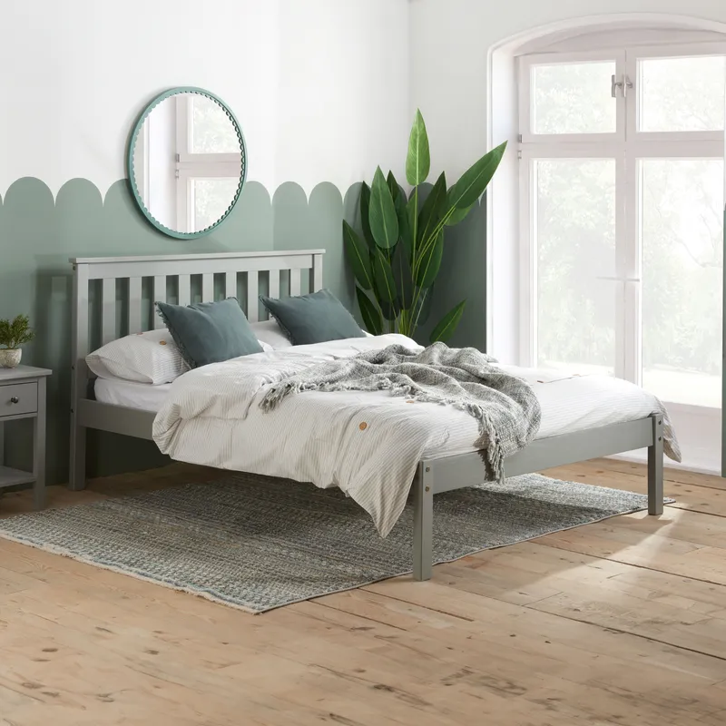 Birlea Denver Bed in Grey Size: Double - Grey - Size: Double
