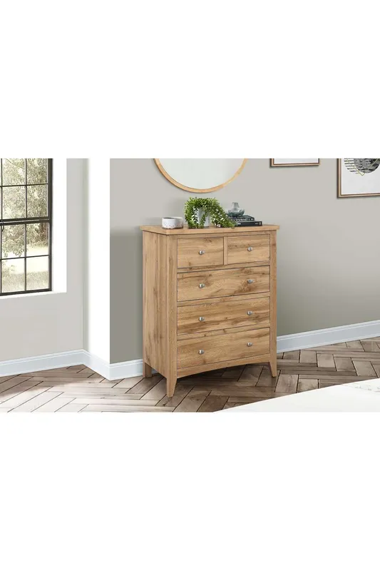 Birlea Hampstead 3 + 2 Chest Oak in Brown Brown