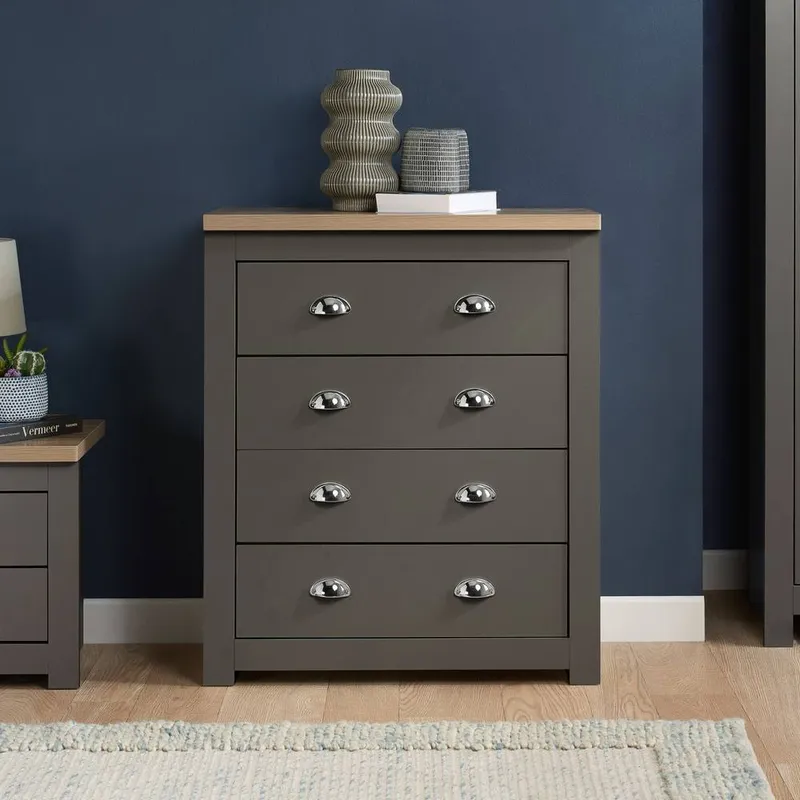 Birlea Highgate 4 Drawer Chest Dark Grey - Dark Grey