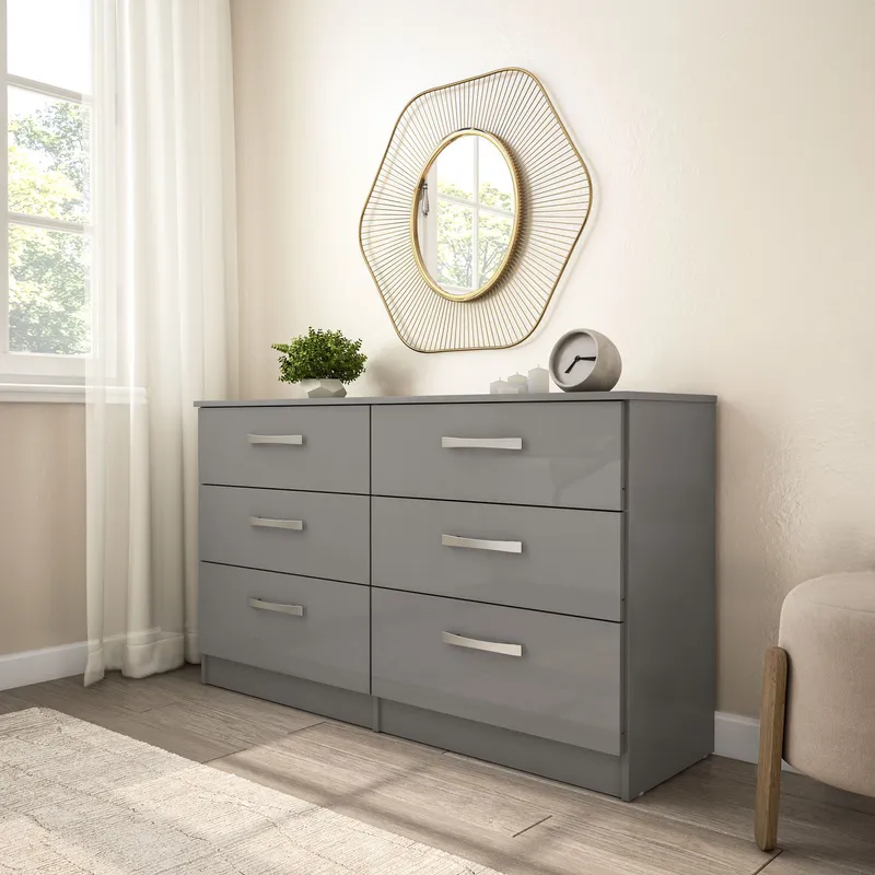 Birlea Lynx 6 Drawer Chest in Grey Grey