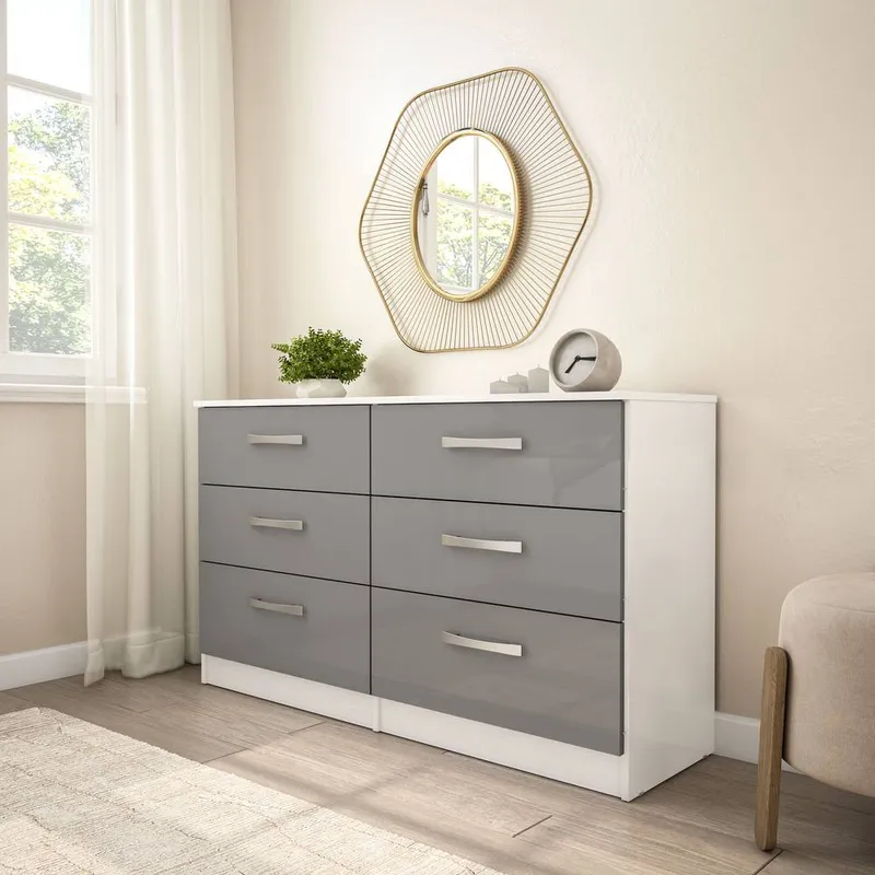 Birlea Unisex Lynx 6 Drawer Chest in White White female