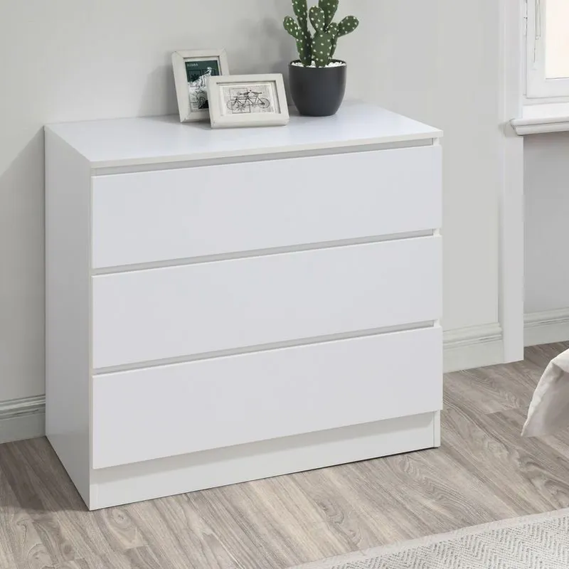 Birlea Oslo 3 Drawer Chest in White White