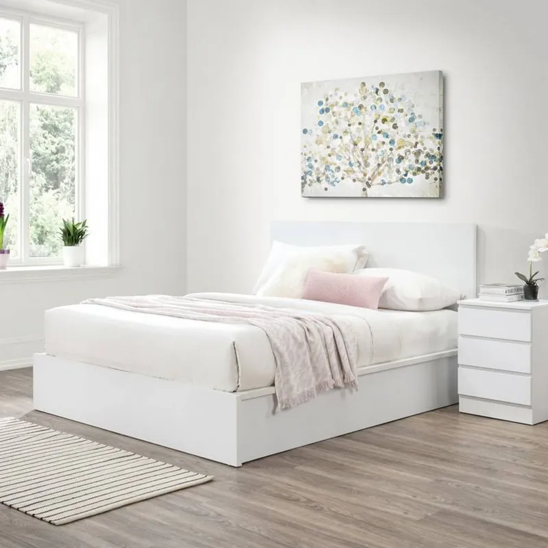 Birlea Ottoman Bed Frame Storage Oslo Gas Lift Black Grey White Size: King - White