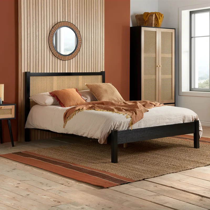 Birlea Rattan Bed Frame Croxley in Black Size: Double Black Double