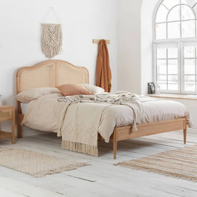 Birlea Rattan Wooden Bed Frame Leonie Bedstead in Brown Size: King - Brown