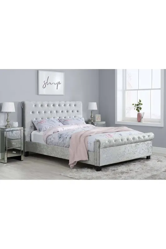 Birlea Sienna Bed in Metallic Silver Size: Small Double - Metallic Silver