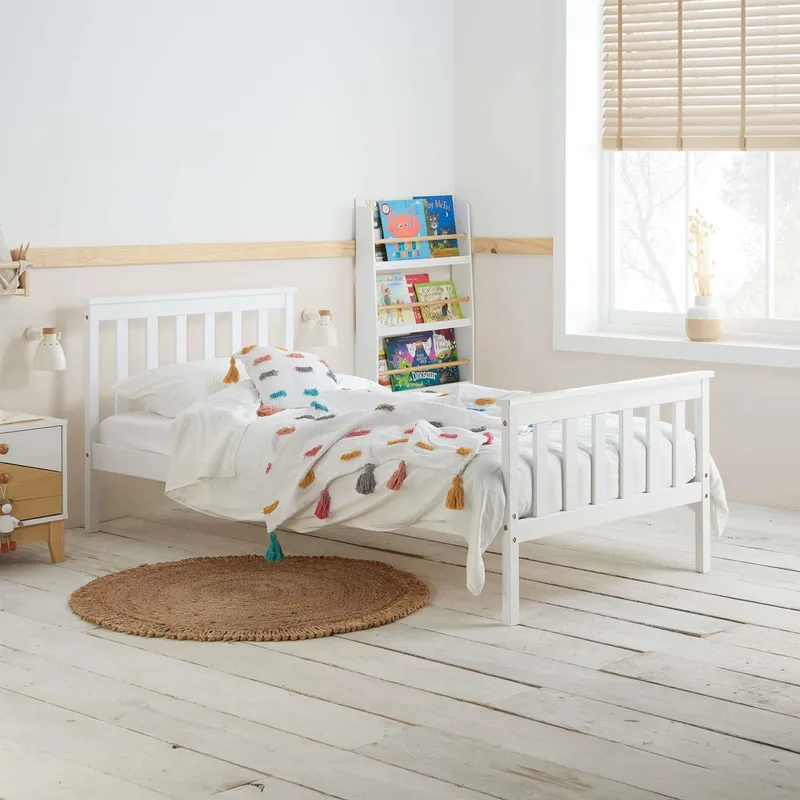Birlea Single Bed Frame & Mattress White Wood Sleepsoul Cambridge 3FT White Single