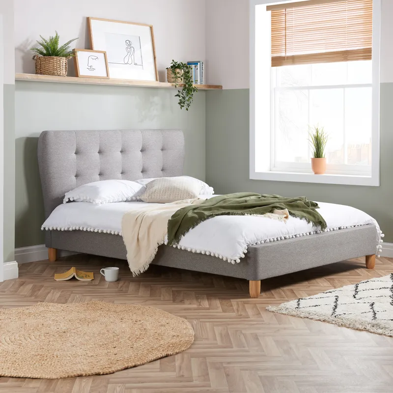 Birlea Unisex Stockholm Bed in Grey Size: Double Grey female