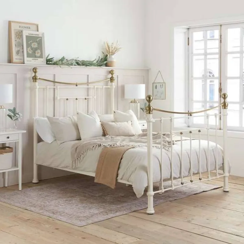 Birlea Unisex Bronte Bed in Cream Size: King Cream female