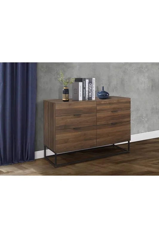 Birlea Houston 6 Drawer Chest Walnut Walnut