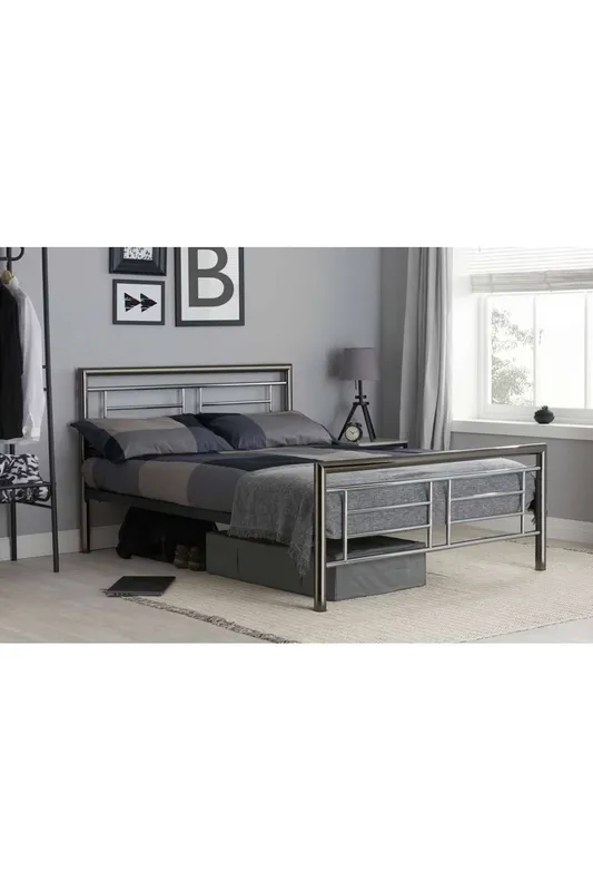 Birlea Unisex Montana Bed in Silver Size: Double Silver Double female