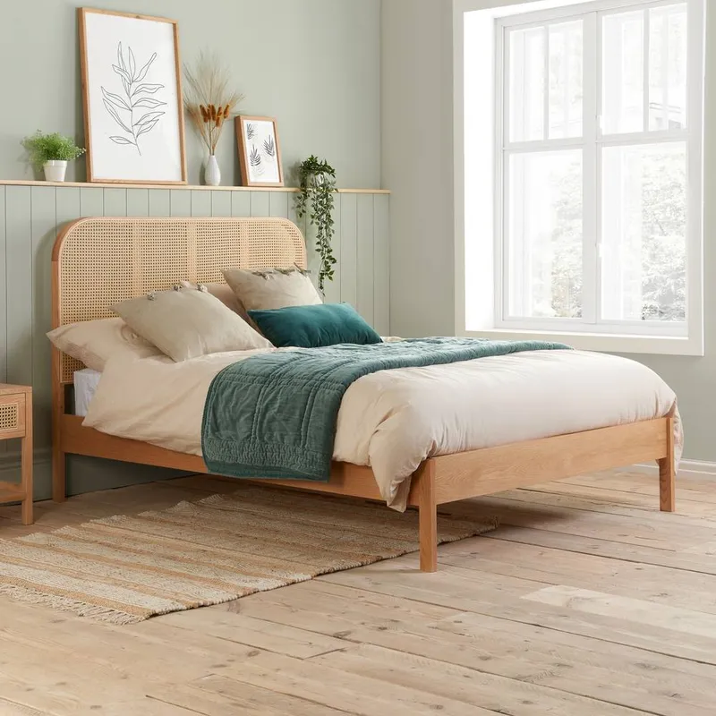 Birlea Unisex Rattan Bed Frame Margot Bedstead in Brown Size: Super King Brown Super King female