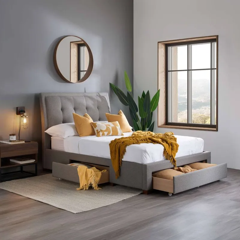 Birlea Unisex Shelby Bed in Grey Size: King Grey female