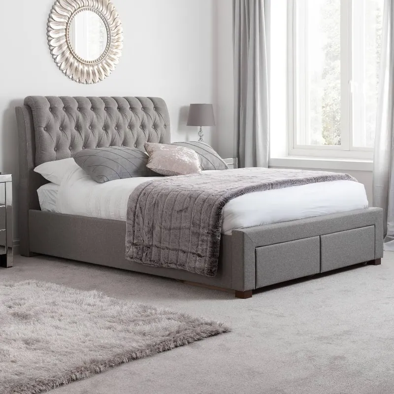 Birlea Unisex Valentino Bed in Grey Size: Double Grey female